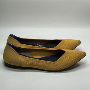 Rothy's Pointed‎ Flats Mustard Yellow Knit Comfortable Shoes W9